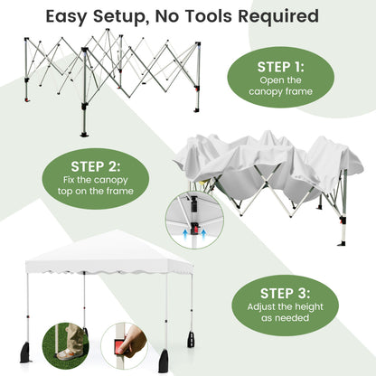 300 x 300 cm Pop up Canopy Tent with Wheeled Bag-White