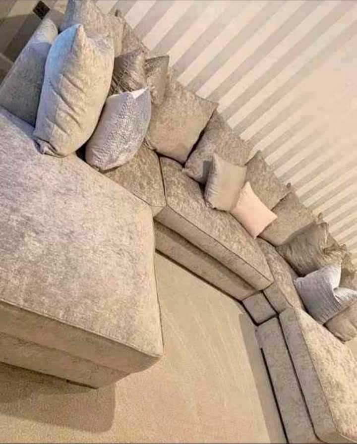 Bishop Luxe Soft Chenille U Shape Scatter Back Corner Sofa Grey