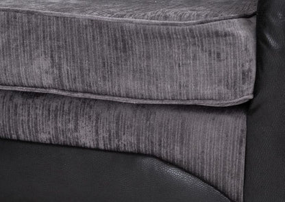 Sparrow Chenille Fabric Corner Sofa Set - Black & Grey / Brown & Beige