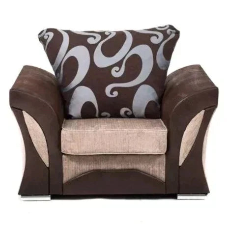 Ferol Fabric Footstool - Black/Grey
