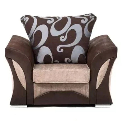 Ferol Fabric Footstool - Black/Grey