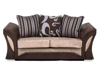 Sparrow Chenille Fabric 3+2 Seater Sofa Set - Black & Grey / Brown & Beige