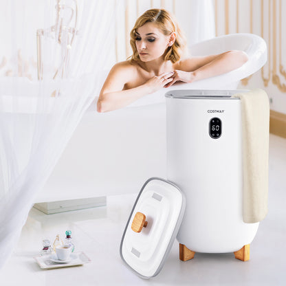 35L Large Towel Warmer Bucket with PTC Heater and Fragrant Disc Holder-White