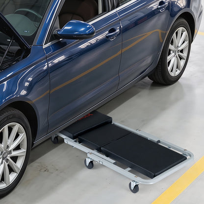 36" 2-in-1 Mechanic Creeper & Z-Seat with 6 Swivel Casters-Black and Gray