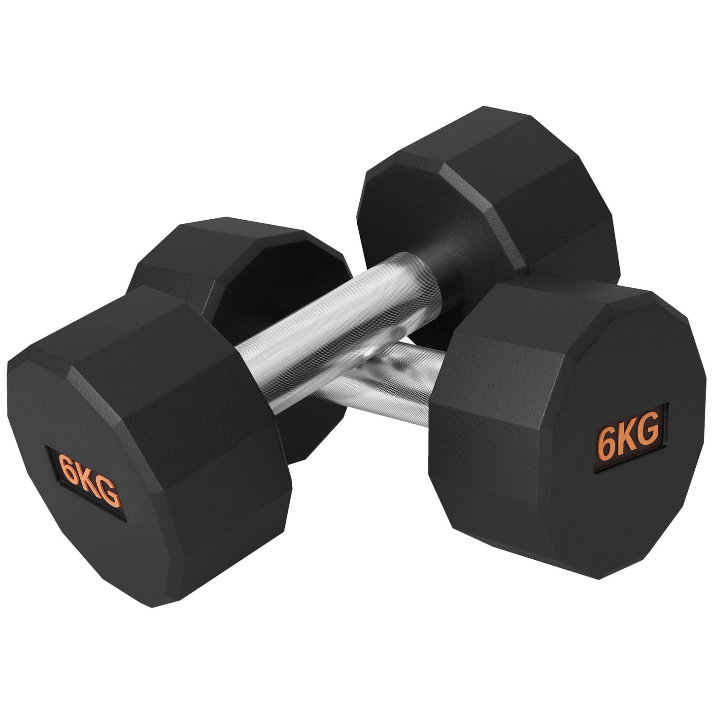 SPORTNOW Dumbbells Weights Set with 12-Sided Shape and Non-Slip Grip for Men Women Home Gym Workout, 2 x 6kg