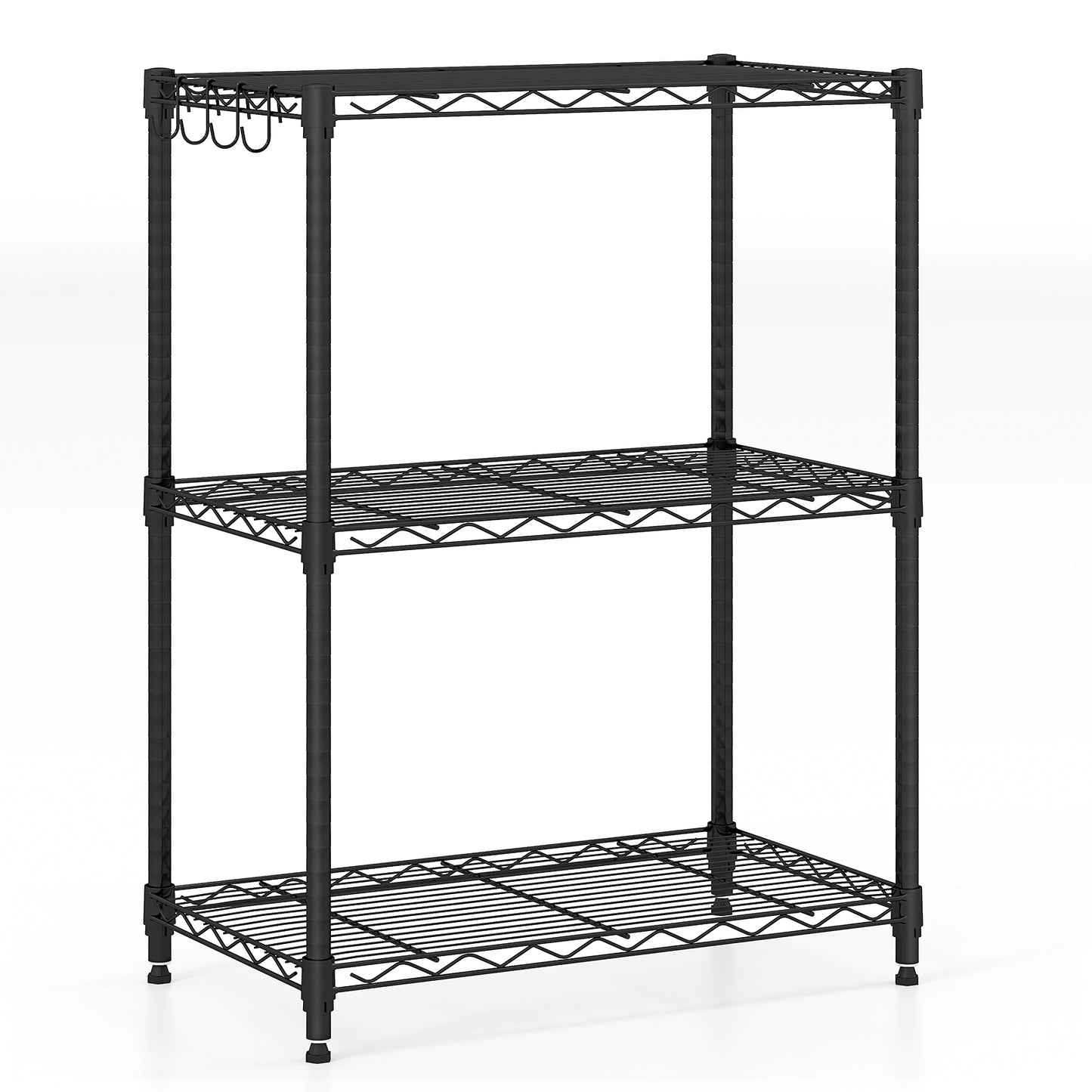 3/4/5/6-Tier Wire Shelving Unit Adjustable Metal Storage Shelves with V-shaped Shelving Rack-3-Tier
