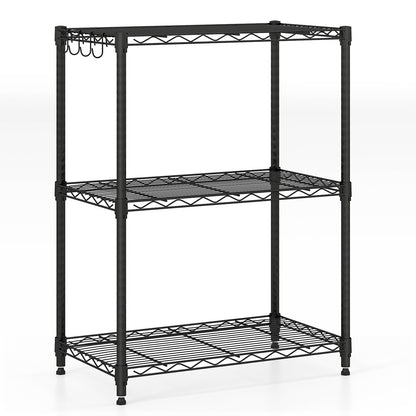 3/4/5/6-Tier Wire Shelving Unit Adjustable Metal Storage Shelves with V-shaped Shelving Rack-3-Tier