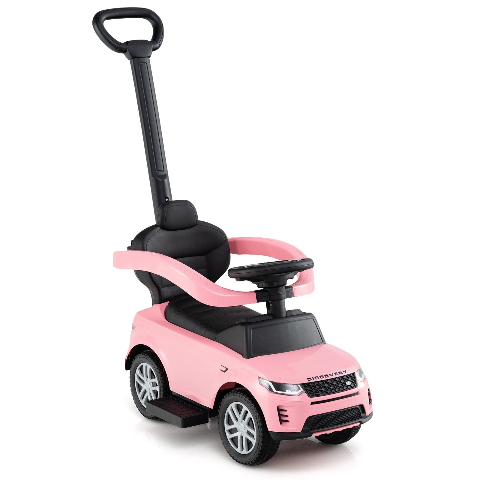3 in 1 Push Car for Toddlers Licensed Land Rover Discovery Ride on Toy-Pink