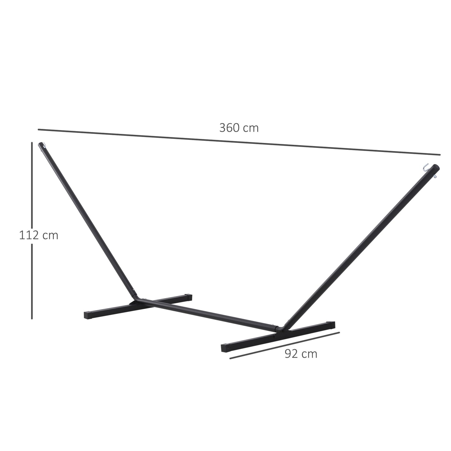 Outsunny 3.6m Extra-long Universal Hammock Stand Metal Frame Garden Camping Picnic Outdoor Patio Replacement Stand Only