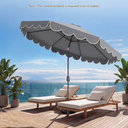 3m Patio Umbrella with Push Button Tilt and Crank-Grey