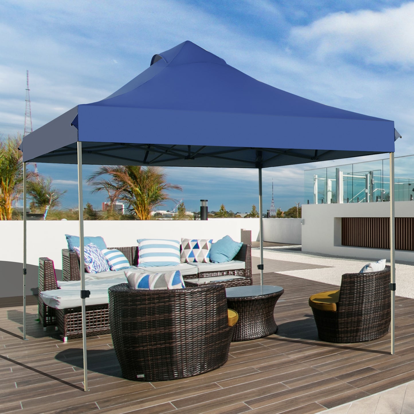3m x 3m Pop Up Canopy Tent Commercial Instant Shelter-Blue