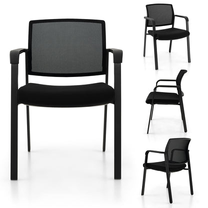 4-Pack Office Conference Chair Set Mesh Guest Reception Stack Chairs