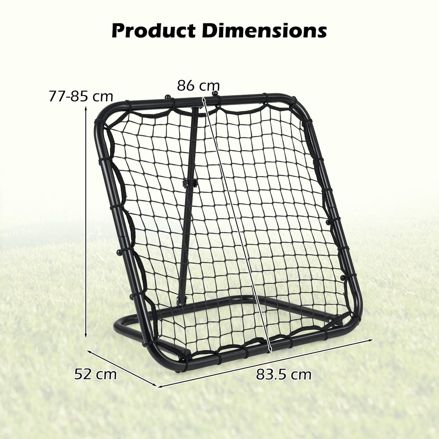 4-Position Adjustable Bounce Back Volleyball Trainer with Metal Frame for Kids Youth Adults