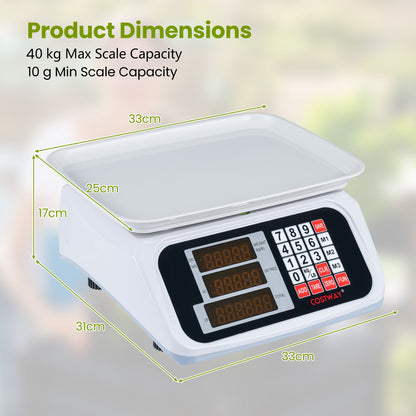 40 KG Price Computing Scale with Dual-sided LED Display