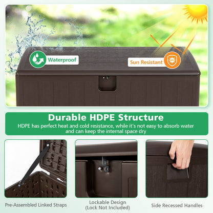 400L Outdoor Storage Deck Box wIth Lockable Cover