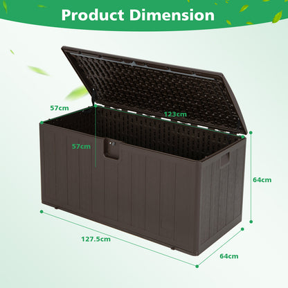 400L Outdoor Storage Deck Box wIth Lockable Cover
