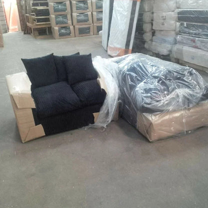 Jamba Double Padded Fabric Cream Corner Sofa - 6 Colours Available
