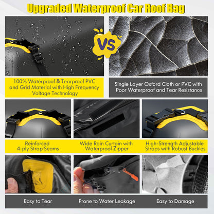 424L Car Roof Bag with Drawstring Storage Bag for Various Cars-Black