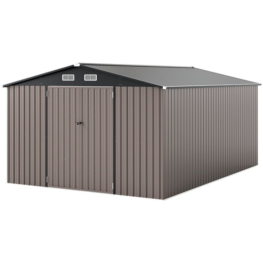 426 cm x 300 cm Outdoor Storage Shed Large Garden Tool House-Grey