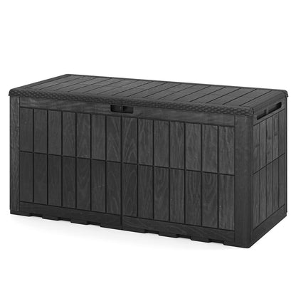 455 L Outdoor Waterproof Lockable Deck Box with Lid and Handles-Black