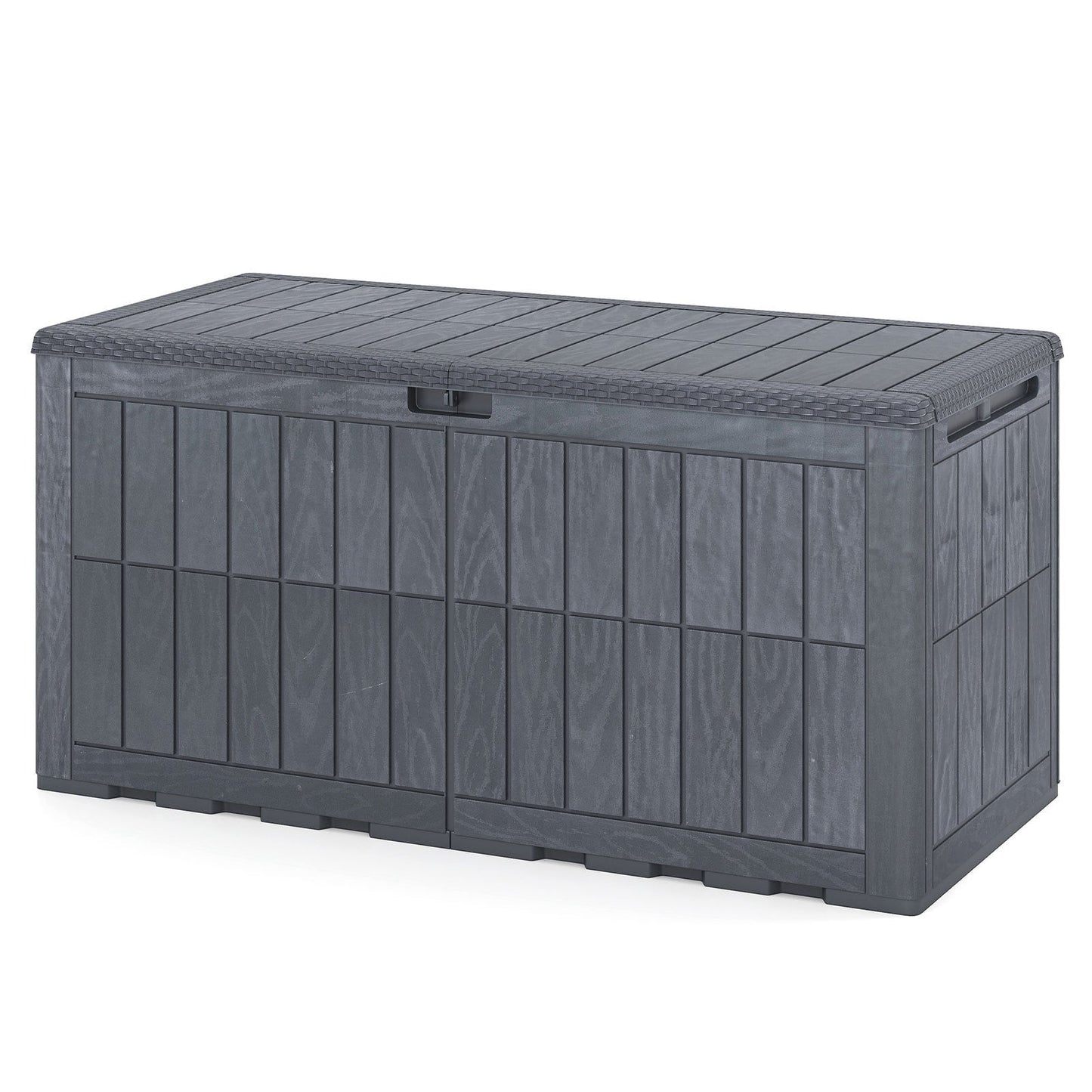 455 L Outdoor Waterproof Lockable Deck Box with Lid and Handles-Grey
