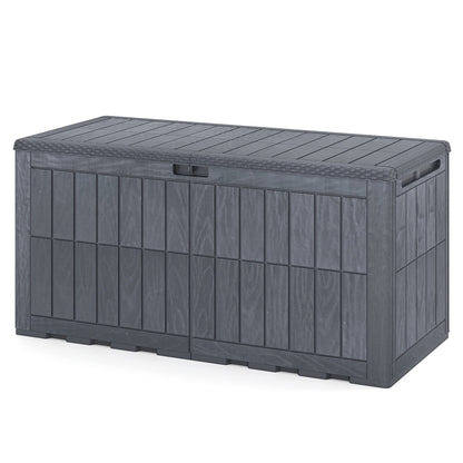 455 L Outdoor Waterproof Lockable Deck Box with Lid and Handles-Grey