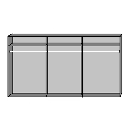 Sliding Wardrobe AMBER 3 Door Mirrored Wardrobe Oak 270cm
