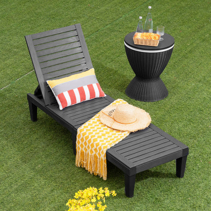 Adjustable Recliner Lounger Beach-Black