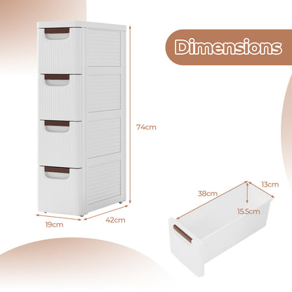 3/4/5/6-Drawer Narrow Storage Cabinet for Small Space-4-Tier