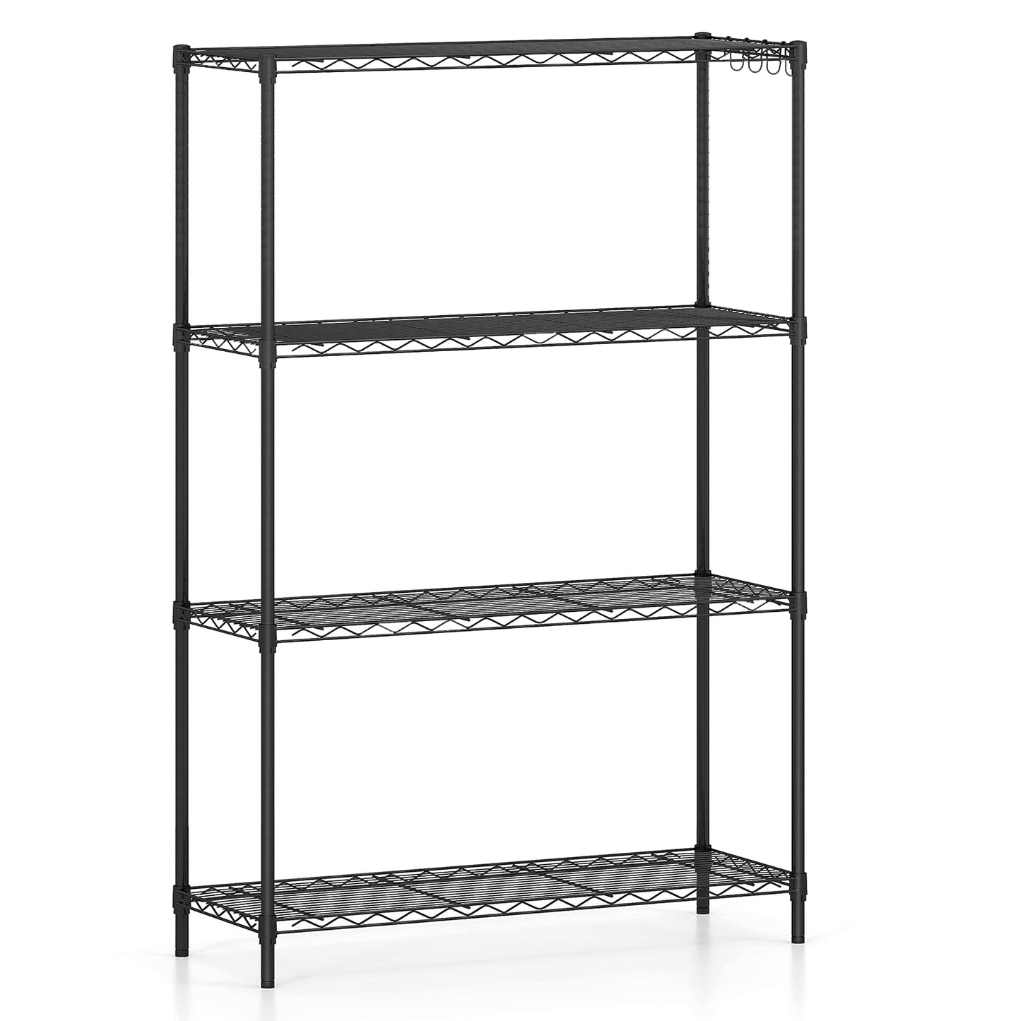 3/4/5/6-Tier Wire Shelving Unit Adjustable Metal Storage Shelves with V-shaped Shelving Rack-4-Tier-M