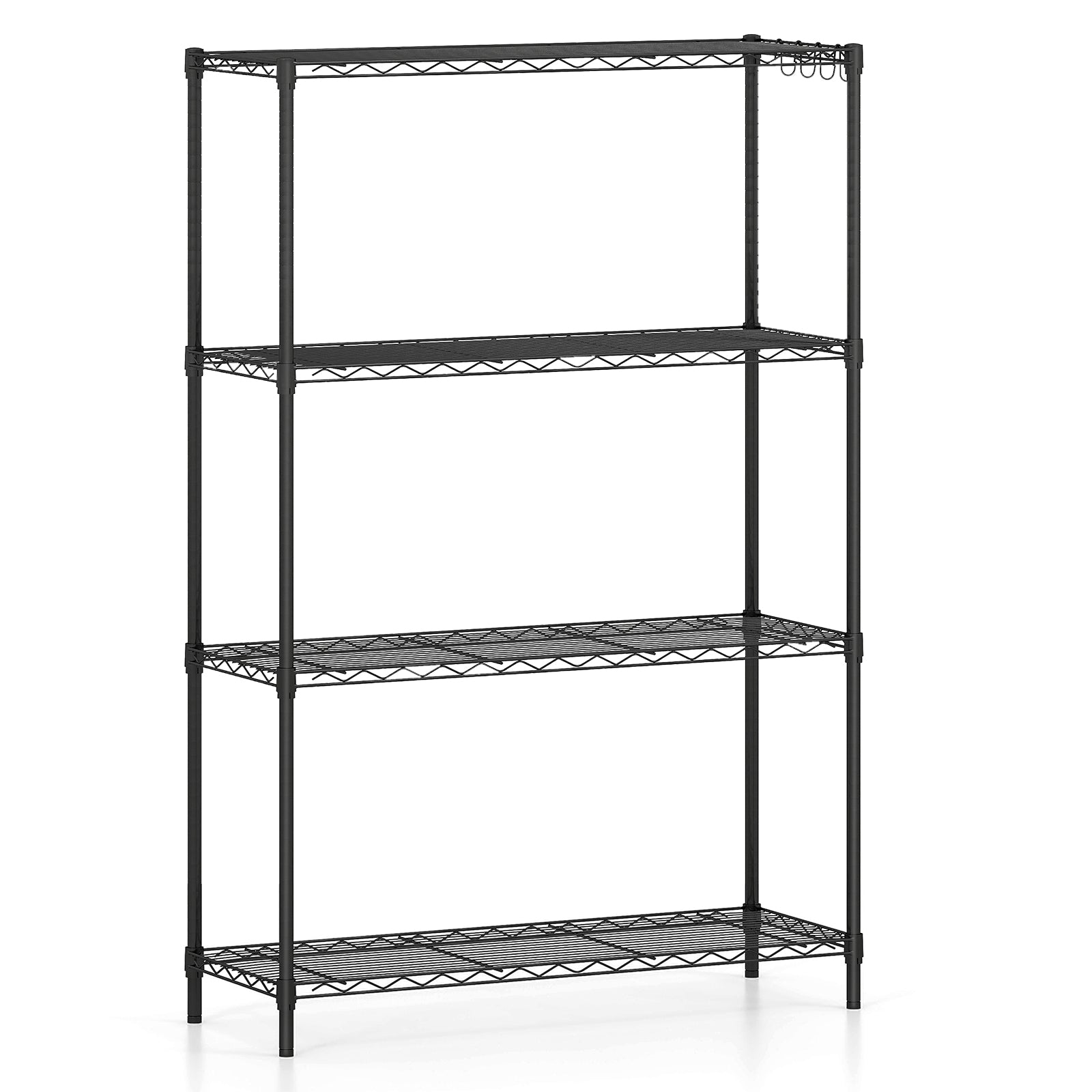 3/4/5/6-Tier Wire Shelving Unit Adjustable Metal Storage Shelves with V-shaped Shelving Rack-4-Tier-M
