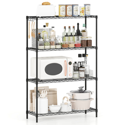 3/4/5/6-Tier Wire Shelving Unit Adjustable Metal Storage Shelves with V-shaped Shelving Rack-4-Tier-M