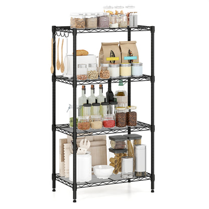 3/4/5/6-Tier Wire Shelving Unit Adjustable Metal Storage Shelves with V-shaped Shelving Rack-4-Tier-S