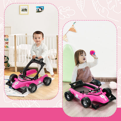 4-in-1 Baby Push Walker with Adjustable Height and Speed-Rose