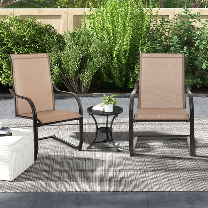 4 Pieces Outdoor Dining Chairs with Cozy and Breathable Seat Fabric