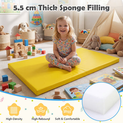 5-Pack Kids Nap Mats 5.5 CM Thick Sponge Rest Mats with PU Covers for Toddlers-Rainbow