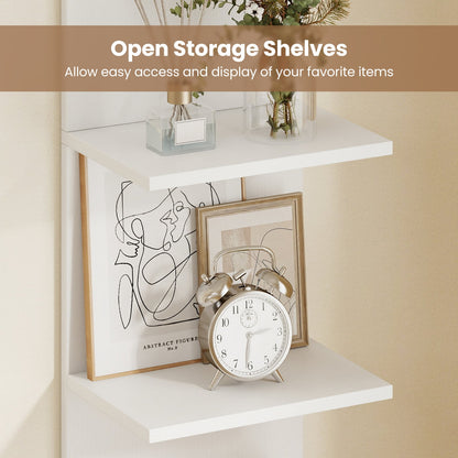5-Tier Wall Shelves Vertical Floating Storage Shelf Unit-White