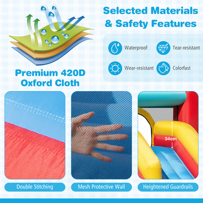 5-in-1 Ice Cream Inflatable Bounce House with Basketball Hoop and Ball Pit