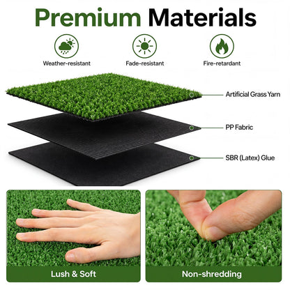 5 x 1 M Artificial Turf Rug with Low 7 mm Pile Height and Drainage Holes