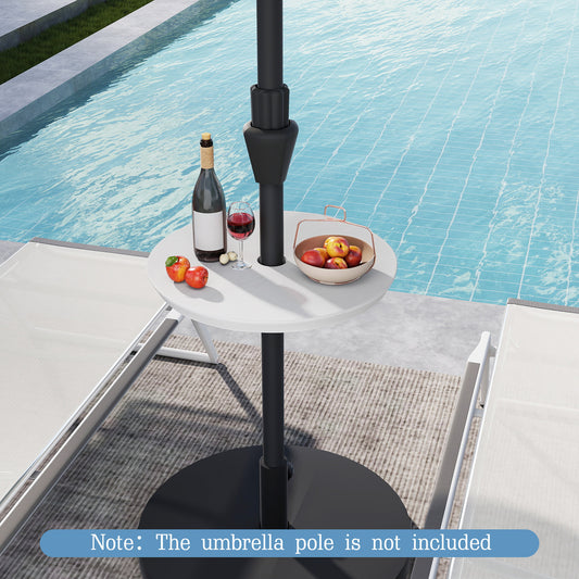 50 CM Outdoor Adjustable Umbrella Table for 38 mm Patio Umbrella Pole-White