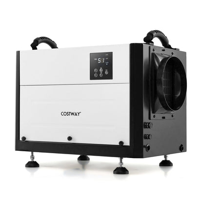 50/70L/Day Industrial Dehumidifier with Pump and Drain Hose-White-50L