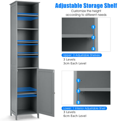 7-Tier Tall Freestanding Cabinet-Grey