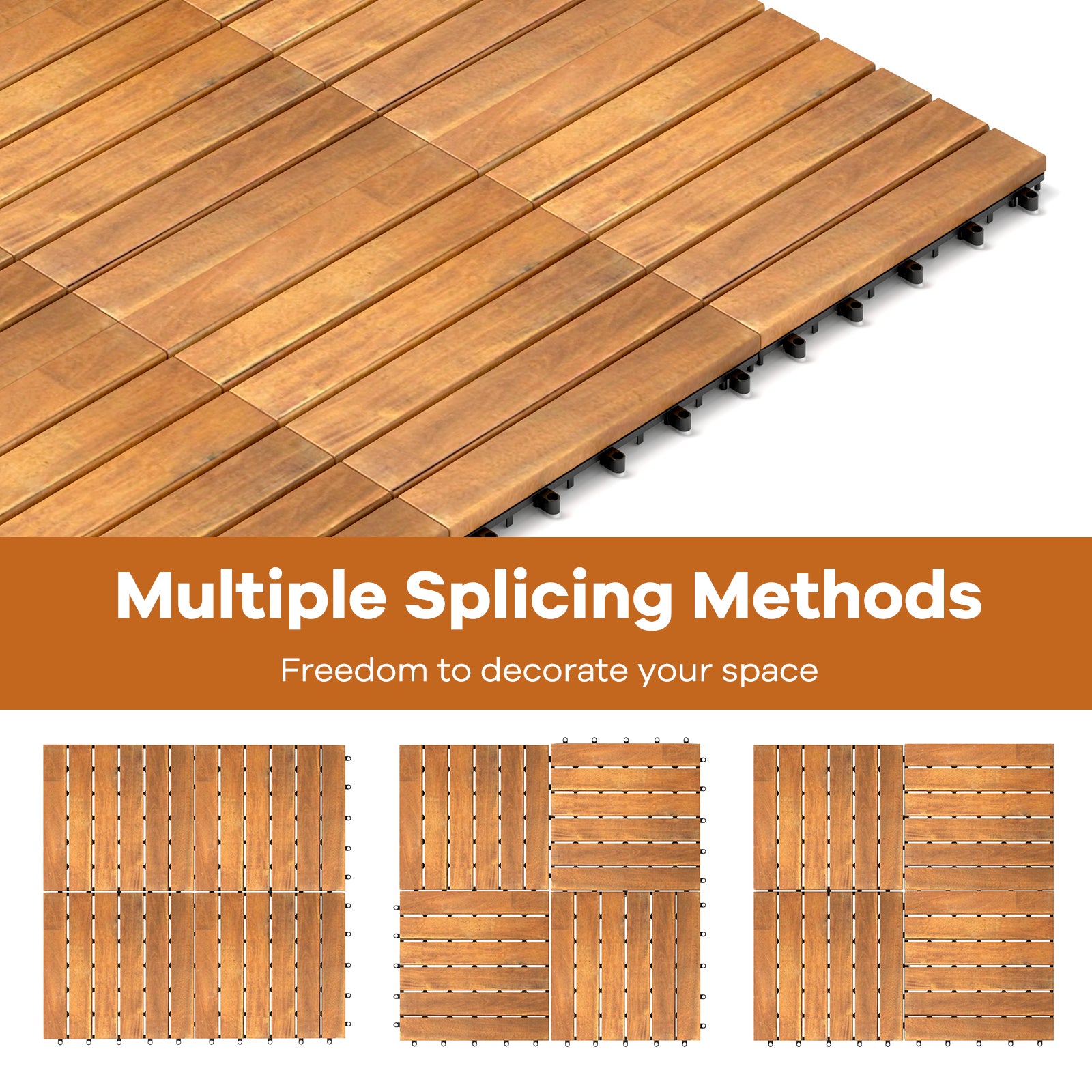 54 PCS Interlocking Patio Deck Tile for Outdoor and Indoor Patio Garden Balcony