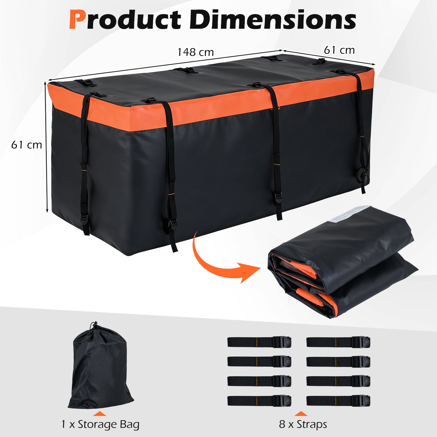 550 L Hitch Mount Cargo Carrier Bag-Orange