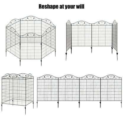 4 Panels Folding Iron Decorative Garden Fence Interlockable