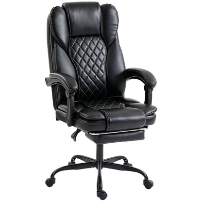 HOMCOM Executive Home Office Chair Reclining Function Footrest Computer Desk Chair High Back, Black