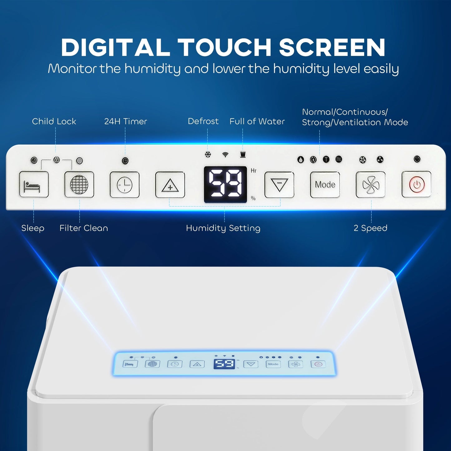 HOMCOM 30L Clothes Dryer Dehumidifier - White