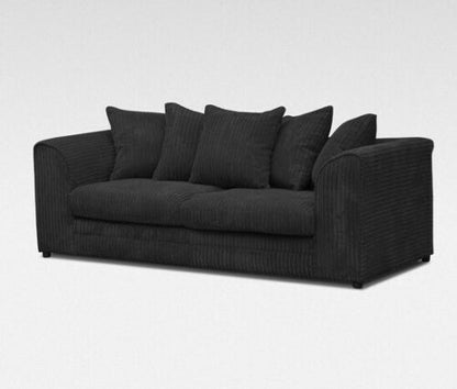 Daniel Jumbo Cord 4 Seater Corner Sofa Silver - Left and Right Arm - Available in Other Colours