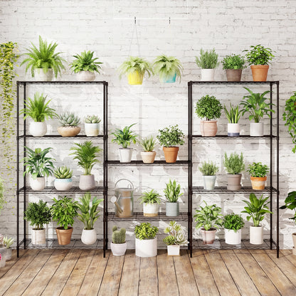 3/4/5/6-Tier Wire Shelving Unit Adjustable Metal Storage Shelves with V-shaped Shelving Rack-5-Tier-M