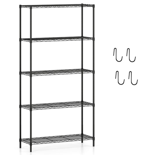 3/4/5/6-Tier Wire Shelving Unit Adjustable Metal Storage Shelves with V-shaped Shelving Rack-5-Tier-M
